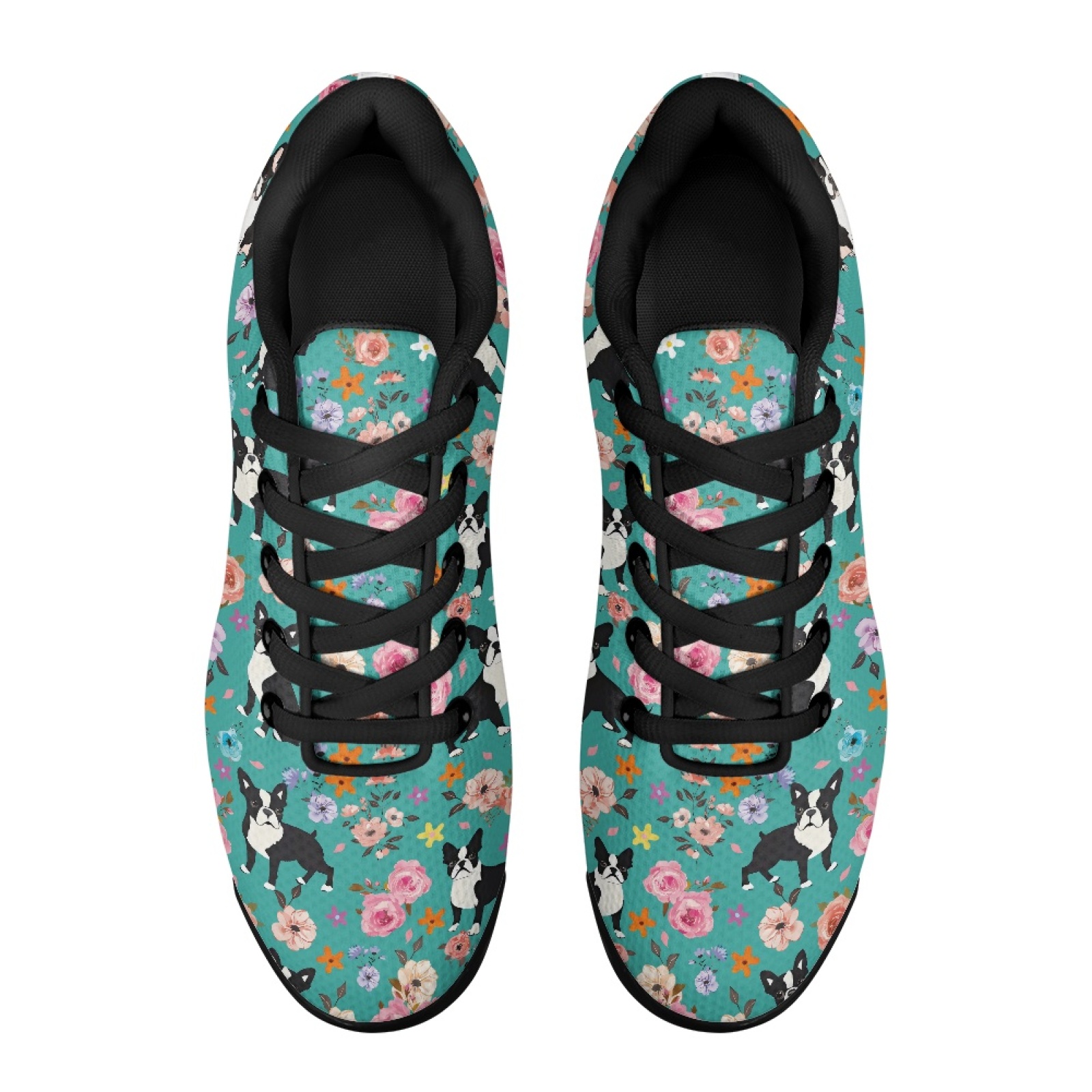 PENSTROLL Floral Boston Terrie - Knit Fabric Lace Up Sneakers 评论和价格