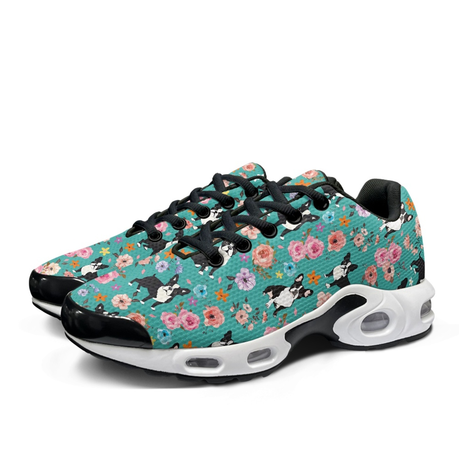 PENSTROLL Floral Boston Terrie - Knit Fabric Lace Up Sneakers 评论和价格