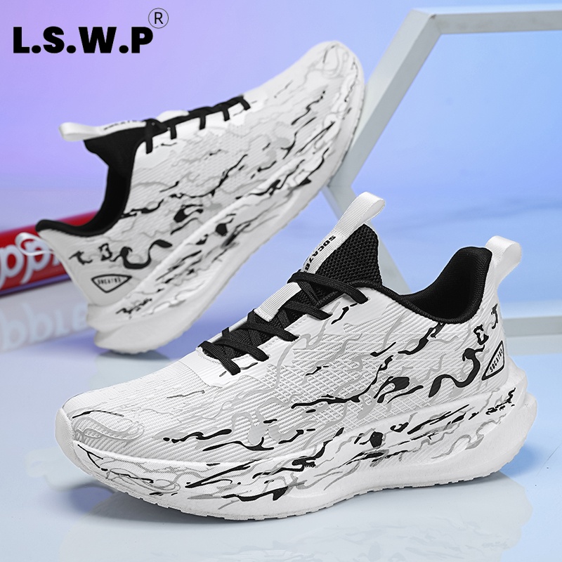 Women's sneakers, cushioned an - Knit Fabric Lace Up Sneakers 评论和价格